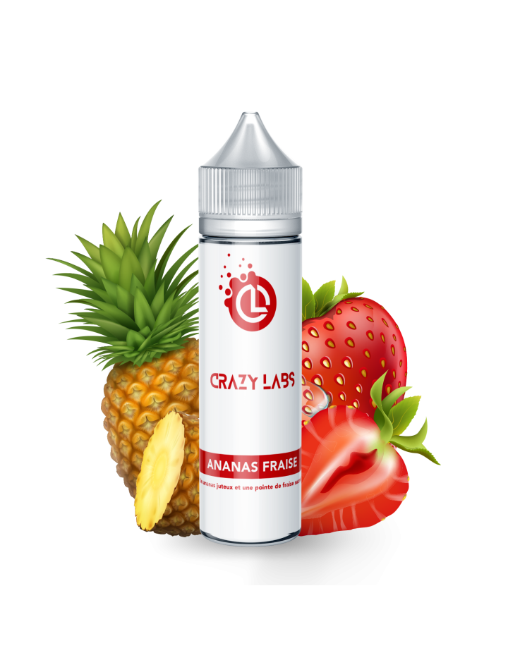 ANANAS FRAISE  - 75ML - CRAZY LABS