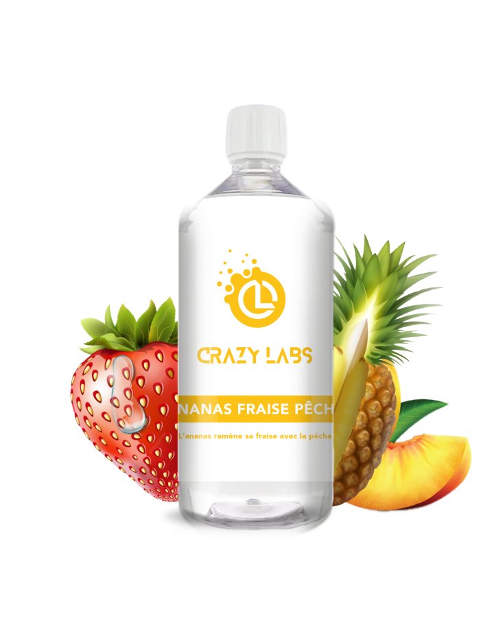 Ananas Fraise Pêche - 1 Litre - Crazy Labs