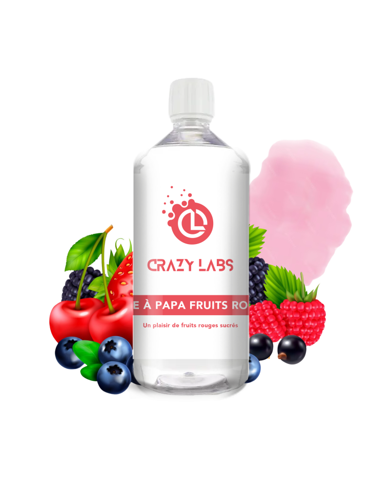 Barbe à Papa Fruits Rouges - 1 Litre - Crazy Labs