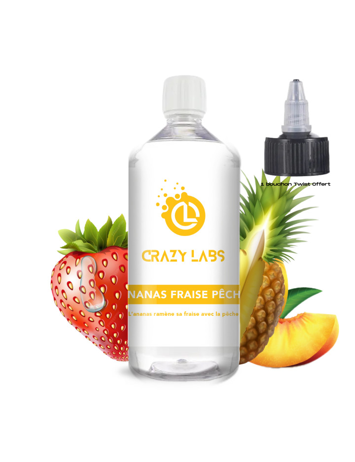 Ananas Fraise Pêche - 1 Litre - Crazy Labs