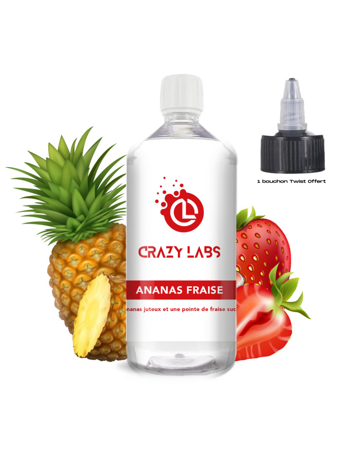 Ananas Fraise - 1 Litre - Crazy Labs