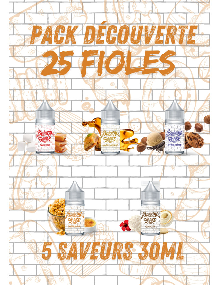 PACK DÉCOUVERTE BAKERY SHAKE 30ML CONCENTRE (25 FIOLES)