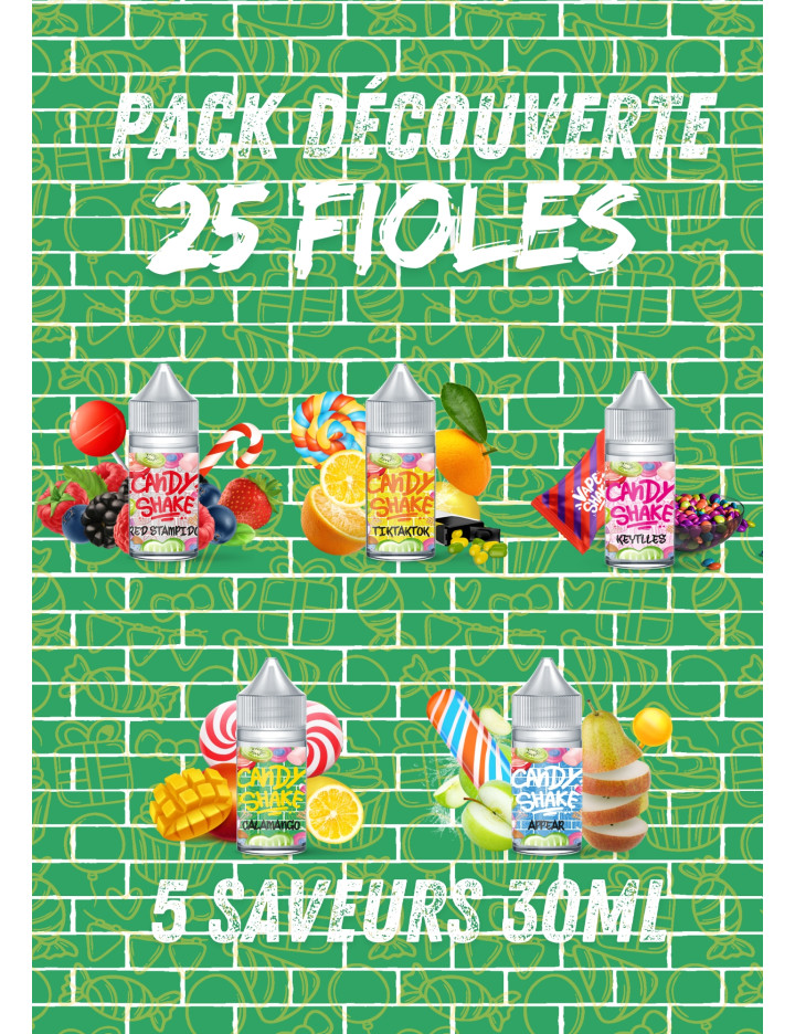 PACK DÉCOUVERTE CANDY SHAKE 30ML CONCENTRE (25 FIOLES)