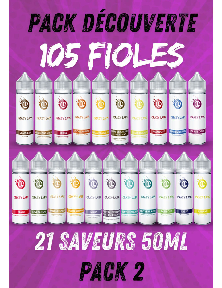 2 PACK DÉCOUVERTE CRAZY LABS 50ML (105 FIOLES)