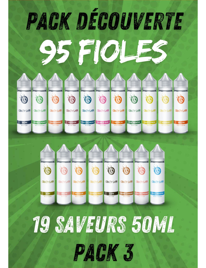 PACK DÉCOUVERTE 2 CRAZY LABS 50ML (105 FIOLES)