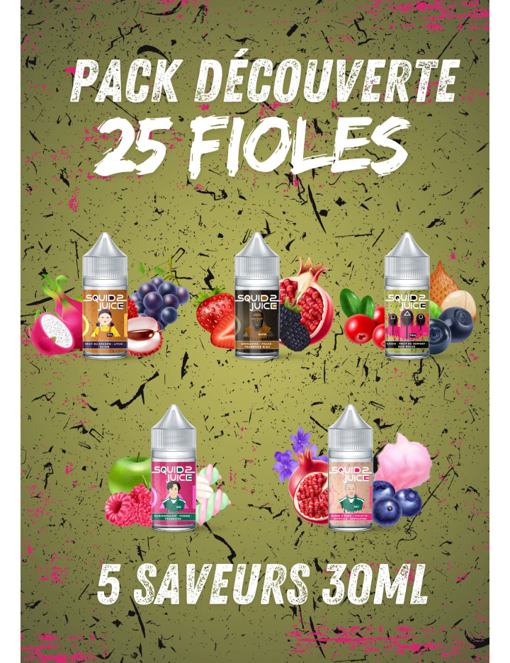 PACK DÉCOUVERTE SQUID JUICE 2 30ML CONCENTRE (25 FIOLES )