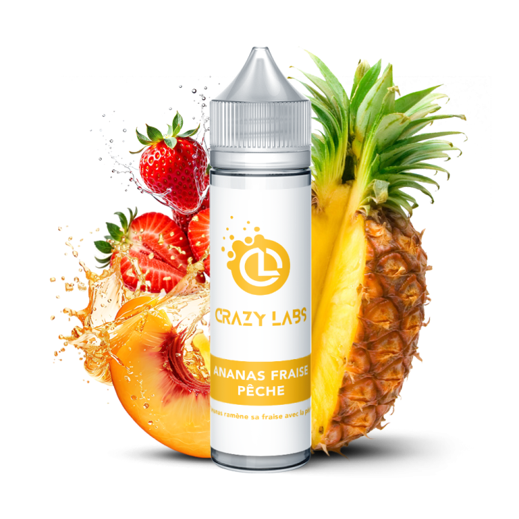 Ananas Fraise Pêche  - 75ML - Crazy Labs