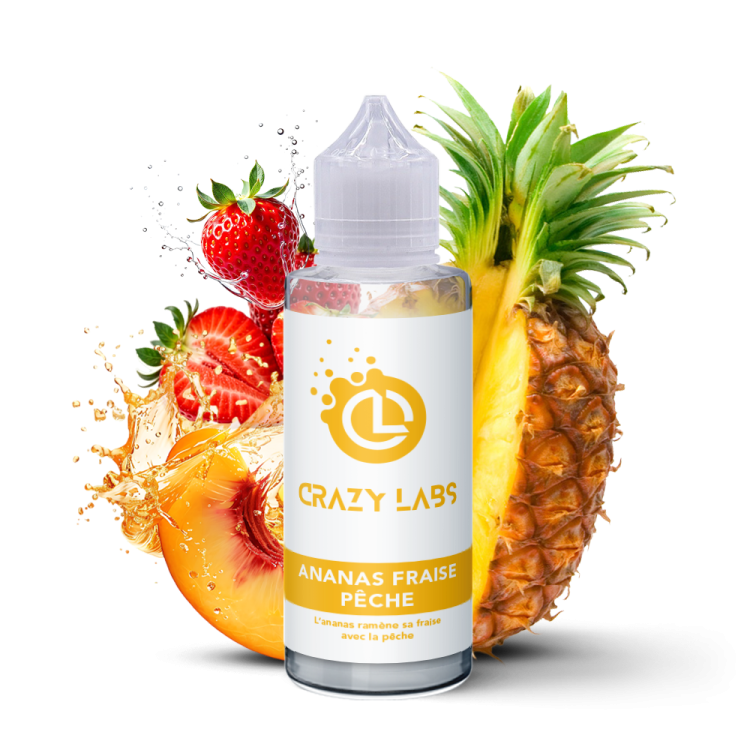 Ananas Fraise Pêche  - 100ML - Crazy Labs