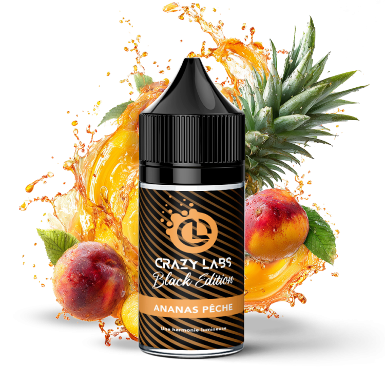 Ananas Pêche - 30ML Concentré - Crazy Labs Black Edition