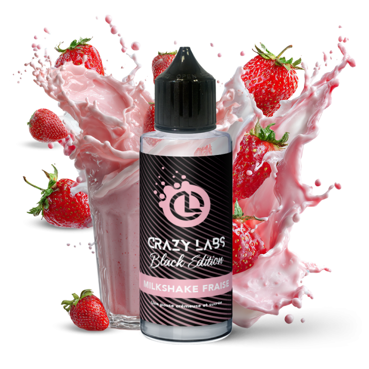 Milkshake Fraise - 140ML - Crazy Labs Black Edition