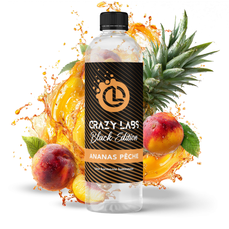 Ananas Pêche - 1 Litre - Crazy Labs Black Edition